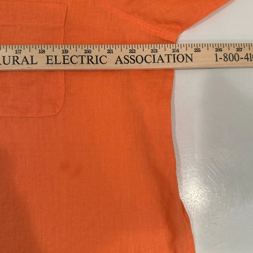 Sigrid Olsen Linen Blend Button-Down Shirt Tunic Top Roll Tab Sleeves Sz XL - Picture 4 of 11